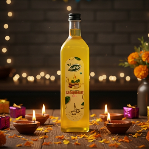 AADHYAA COLD PRESSED GROUNDNUT OIL 1 Ltr